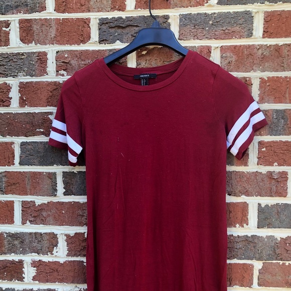 Burgundy T-Shirt Dress - Picture 1 of 2